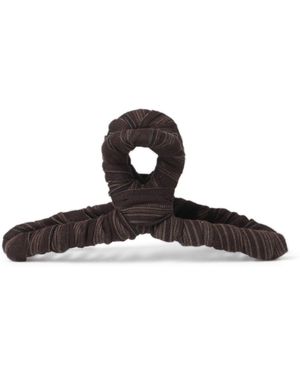 Aela Striped Fabric Wrapped Claw - Red