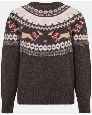 Accessorize Sausage Dog Christmas Jumper - Grey
