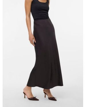 Vero Moda Satin Midi Skirt - Black