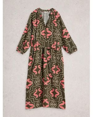 White Stuff Tobi Linen Blend Dress - Green