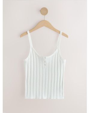 Next Pointelle Camisole Vest Top - Natural