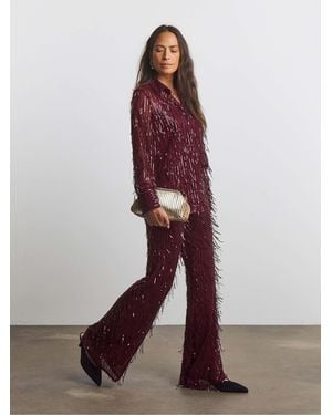 Joanna Hope Joanna Hope Tassle Sequin Pants - Red