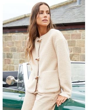Threadbare Borg Fleece Toggle Jacket - Brown