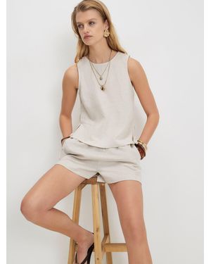 River Island Linen Blend Tank Top - Natural