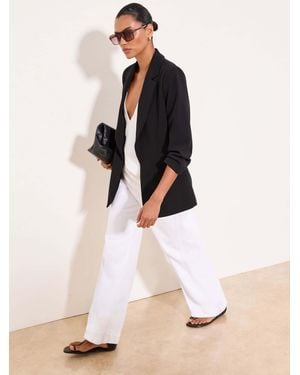 Lipsy Ruched Sleeve Blazer - Natural