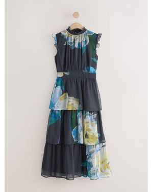 Next One Shoulder Ruched Occasion Jumpsuit - Blue