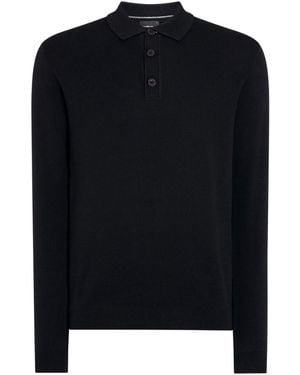 Remus Uomo Long Sleeve Knited Polo Shirt - Blau