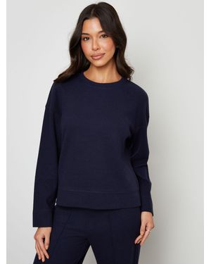 Threadbare Cosy Rib Relaxed Fit Sweatshirt - Blue