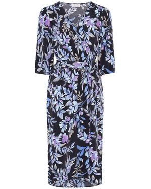 Gina Bacconi Alexis Floral Print Midi Dress - Blue