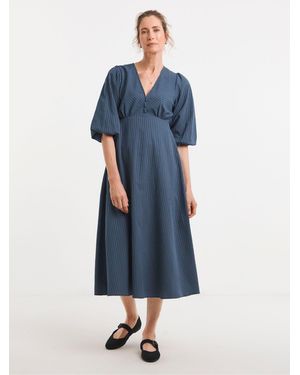 JD Williams Stripe Button Detail Tea Dress - Blue