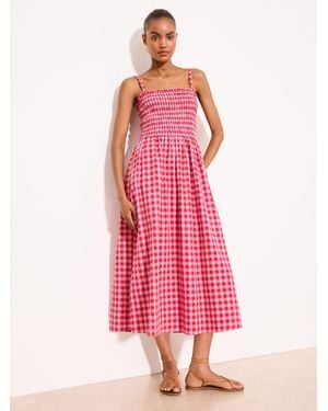 Lipsy Strappy Shirred Midi Dress - Pink
