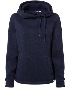 TOG24 Acer Oversized Supersoft Knitlook Fleece Hoodie - Blue