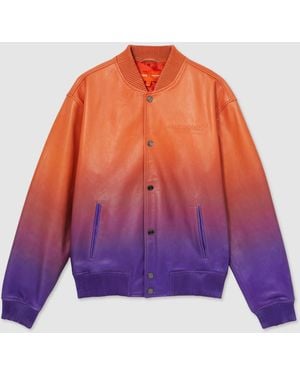 Reiss Icon Mclaren F1 Team Ombré Leather Jacket - Purple