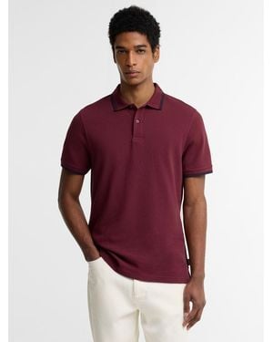 Barbour Lunan Tartan Trimmed Tailored Polo Shirt - Rot