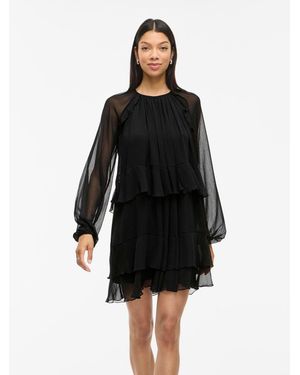 Vila Ruffle Dress - Black
