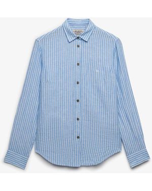 Superdry Premium Linen Boyfriend Shirt - Blue