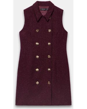 Mint Velvet Boucle Mini Shift Dress - Purple