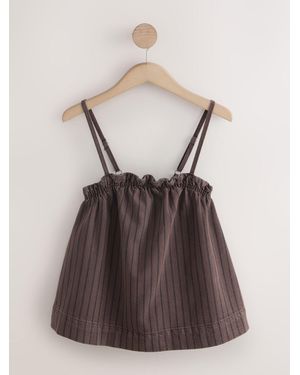 Next Strappy Denim Top - Brown