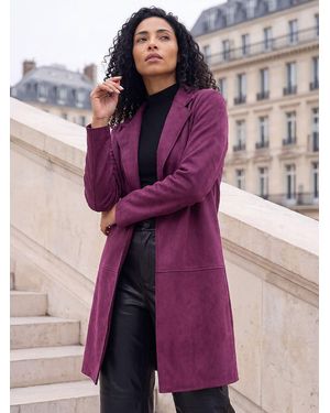 Roman Suedette Faux Jacket - Purple