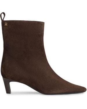 Tommy Hilfiger Kitten Heel Suede Ankle Boots - Brown