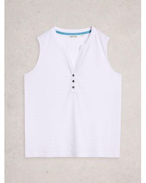White Stuff Stuff Nora Texture Notch Vests - White
