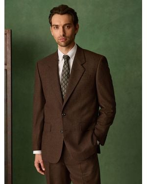 Next Rust Relaxed Fit Archive Wool Blend Dogtooth Suit Jacket - Green