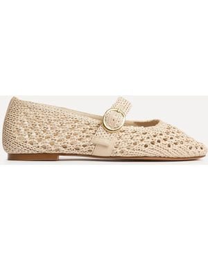 Linzi Verona Handwoven Mary Jane Pumps - Natural
