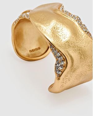 Reiss Tone Farah Crystal-Detail Molten Cuff - Metallic
