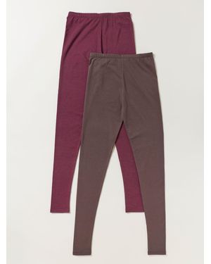 FatFace 2 Pack Meribel Burgundy/ Leggings - Red