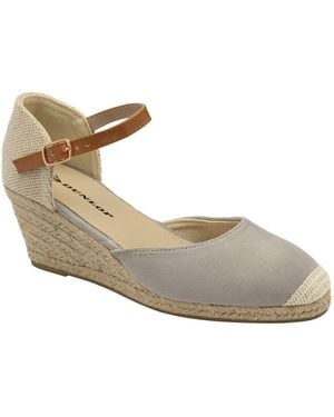 Dunlop Ladies Wedge Espadrille Shoes - White