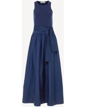 Devotion Twins Lively Poplin And Jersey Dress - Blue