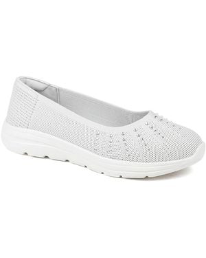 Pavers Wide Fit Memory Foam Sporty Shoes - White