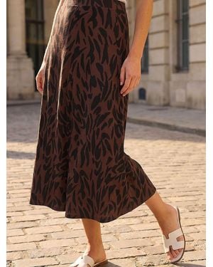 Roman Swirl Animal Skirt - Brown
