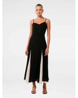 Forever New Dahlia Contrast Godet Maxi Dress - Black