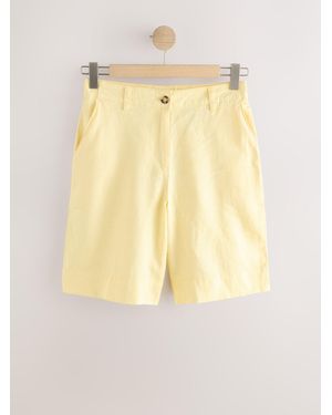 Next Linen Blend Bermuda Shorts - Yellow