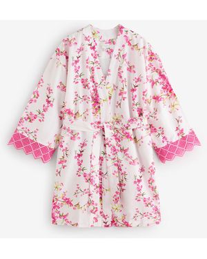 Ted Baker Floral Cotton Viscose Blend Robe - Pink