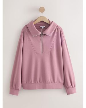 Next Half Zip Jersey Sweatshirt - Pink