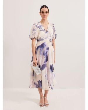 Phase Eight Lizzie Floral Midi Dress - Natur