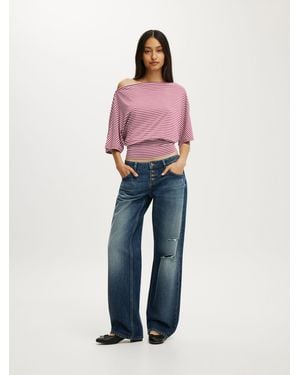 Cotton On Sage Off Shoulder Short Sleeve Top - Pink