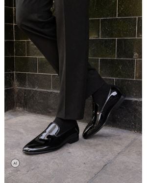 Novo Nino Patent Slip On Smart Loafer - Black