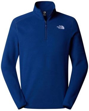 The North Face Side Logo Glacier Quarter Zip Fleece - Blue