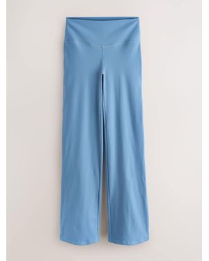 Self Rib Wide Leggings - Blue