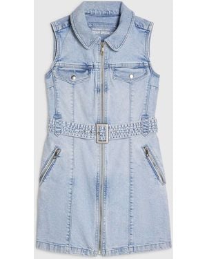 River Island Petite Denim Sleeveless Mini Dress - Blue