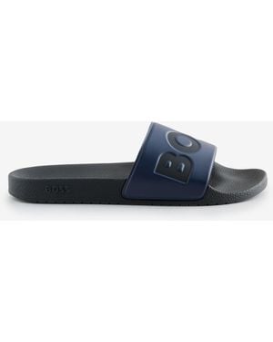 BOSS Large Logo Sliders - White