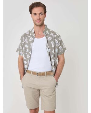 Threadbare Belted Chino Shorts - Natural
