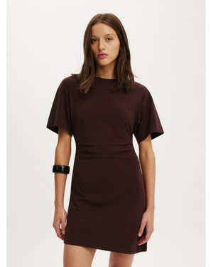 Cotton On Boxy Tuck T-Shirt Mini Dress - Brown