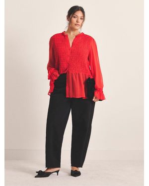 Simply Be Shirred Georgette V-Neck Blouse