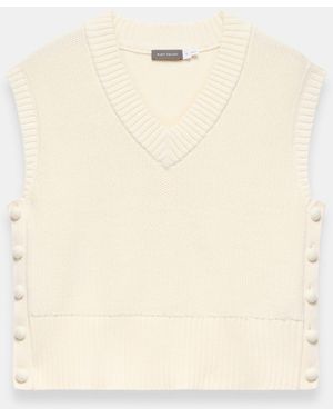 Mint Velvet Sleeveless V-Neck Knit Top - Natural