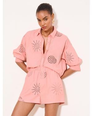 Lipsy Broderie Shirt - Pink