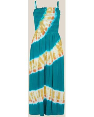 Monsoon Pearl Tie-Dye Culotte Jumpsuit - Blue